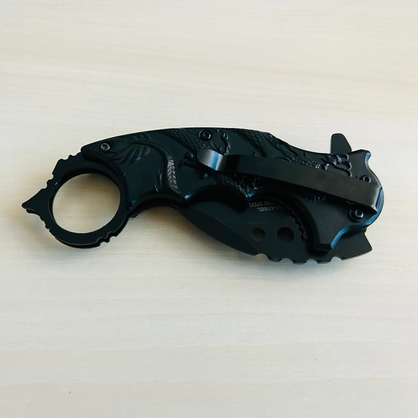 ElitEdge 7” Blue Dragon Karambit Knife Spring Assisted Open Blade Folding Pocket Knife. Hunting, Camping, Cute Knife. Cool Knife