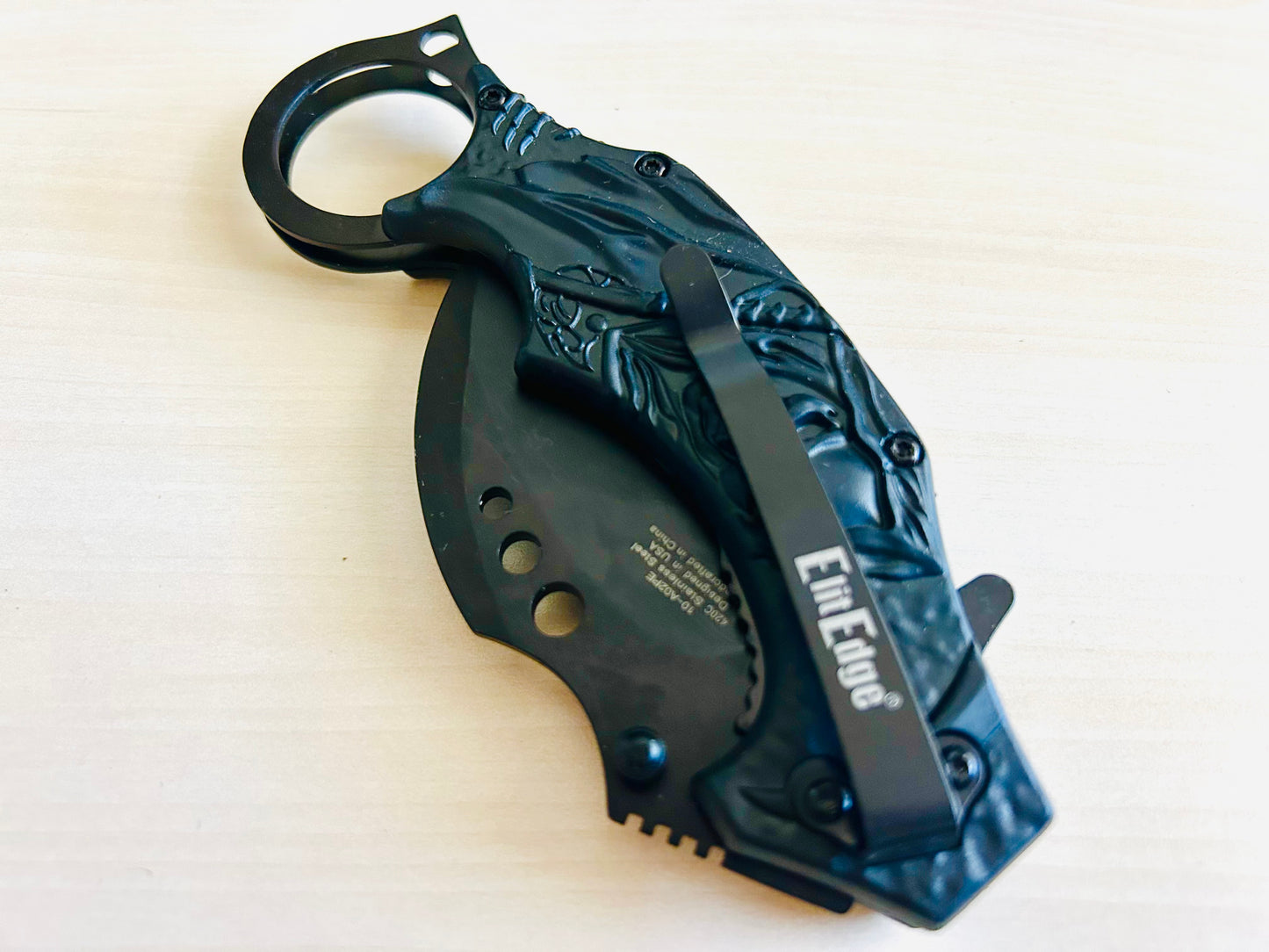 ElitEdge 7” Skull Grim Reaper Tactical Claw Karambit Assisted Open Folding Pocket Knife. Cool Knife, Cute Knife, Pocket Knives, Pretty Knife, Knive