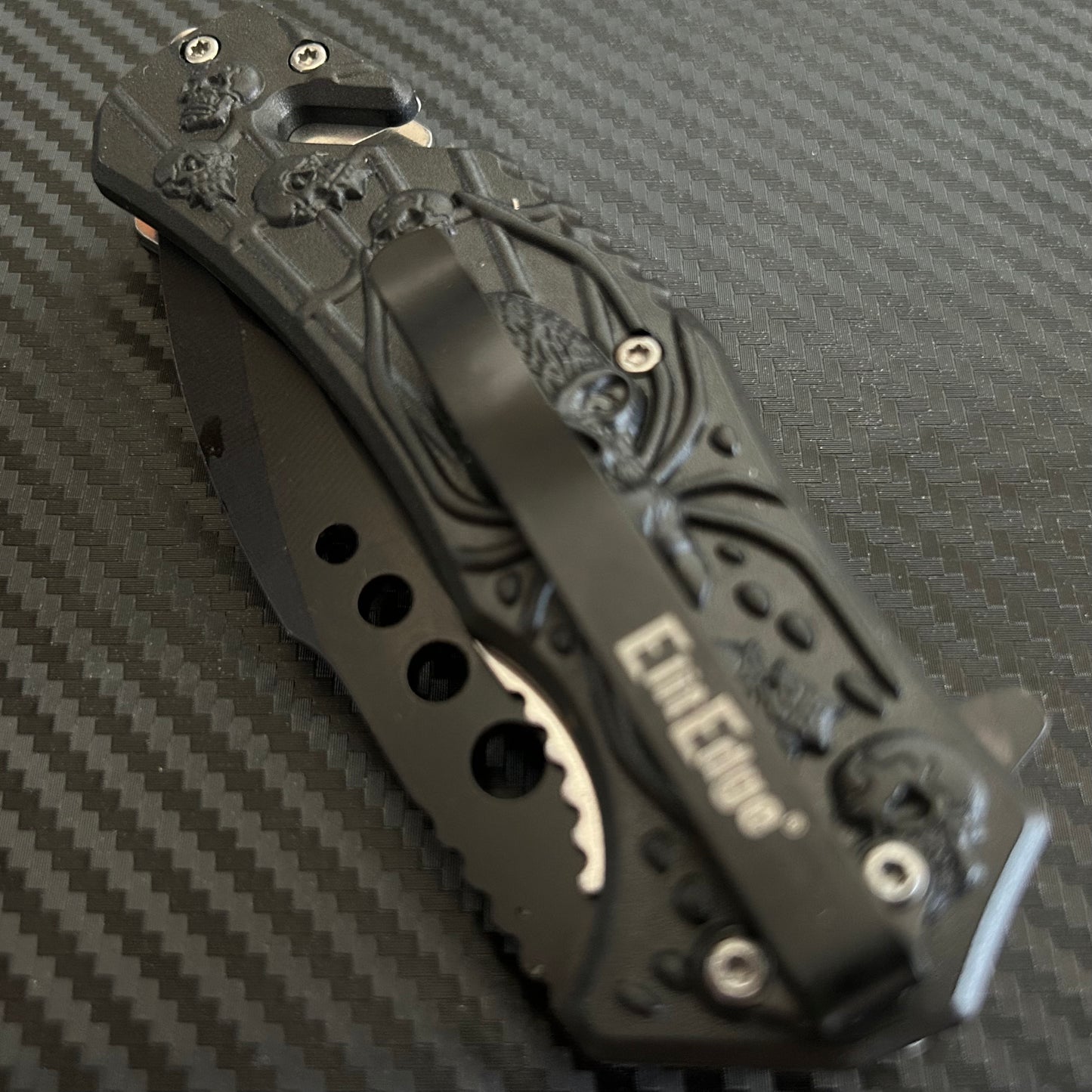 ElitEdge 8.5” Red Spider Tactical Spring Assisted Open Blade Folding Pocket Knife Cool Knife Cute Knife Hunting Knife