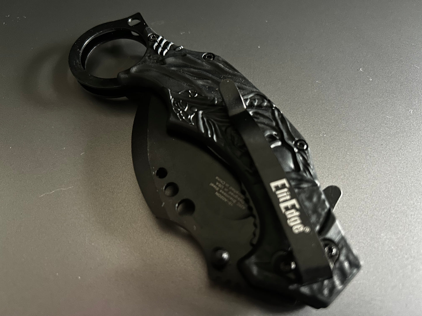 ElitEdge 7” Green Skull Grim Reaper Tactical Claw Karambit Assisted Open Folding Pocket Knife. Cool Knife, Cute Knife, Pocket Knives, Pretty Knife
