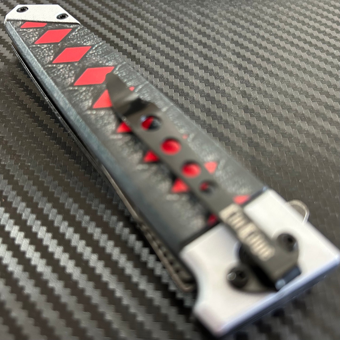 ElitEdge 9” Cute Black Red Mini Katana Spring Assisted Open Blade Folding Pocket Knife Hunting Cool Knife