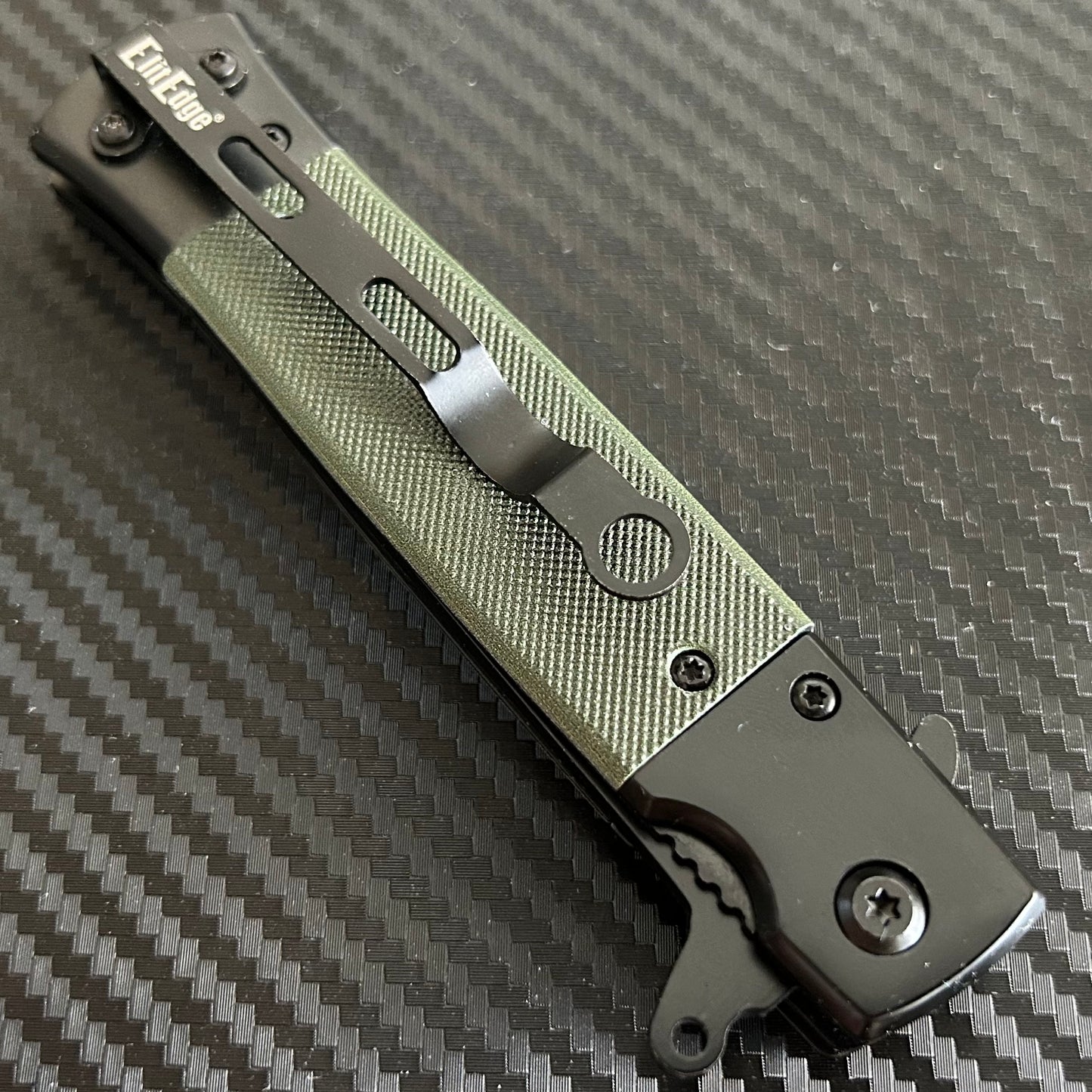 ElitEdge 8.5” Green Military Gift Knife Spring Assisted Open Blade Folding Pocket Knife Cool Knife Gift for him