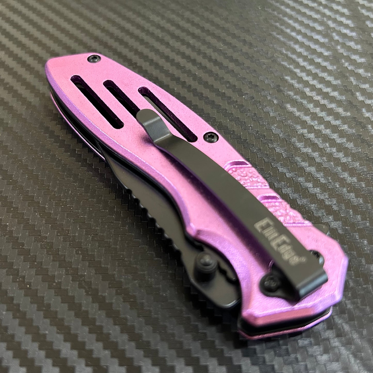 ElitEdge 7” Mini Cute Purple Titanium Color Coated Spring Assisted Open Folding Pocket Knife. Cool Knife. Cute Knife. Gift Knife