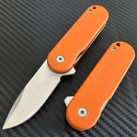 ElitEdge 6” Orange Mini Cute Knife Ball Bearing Open Blade Folding Pocket Knife. Hunting, Camping, Cute Knife. Cool Knife
