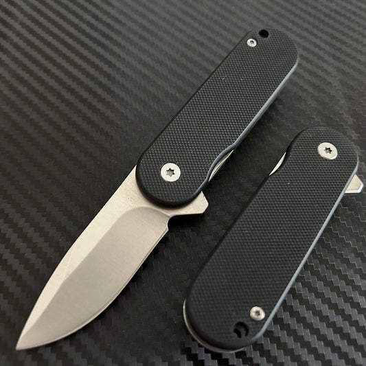 ElitEdge 6” Black Mini Cute Knife Ball Bearing Open Blade Folding Pocket Knife. Hunting, Camping, Cute Knife. Cool Knife