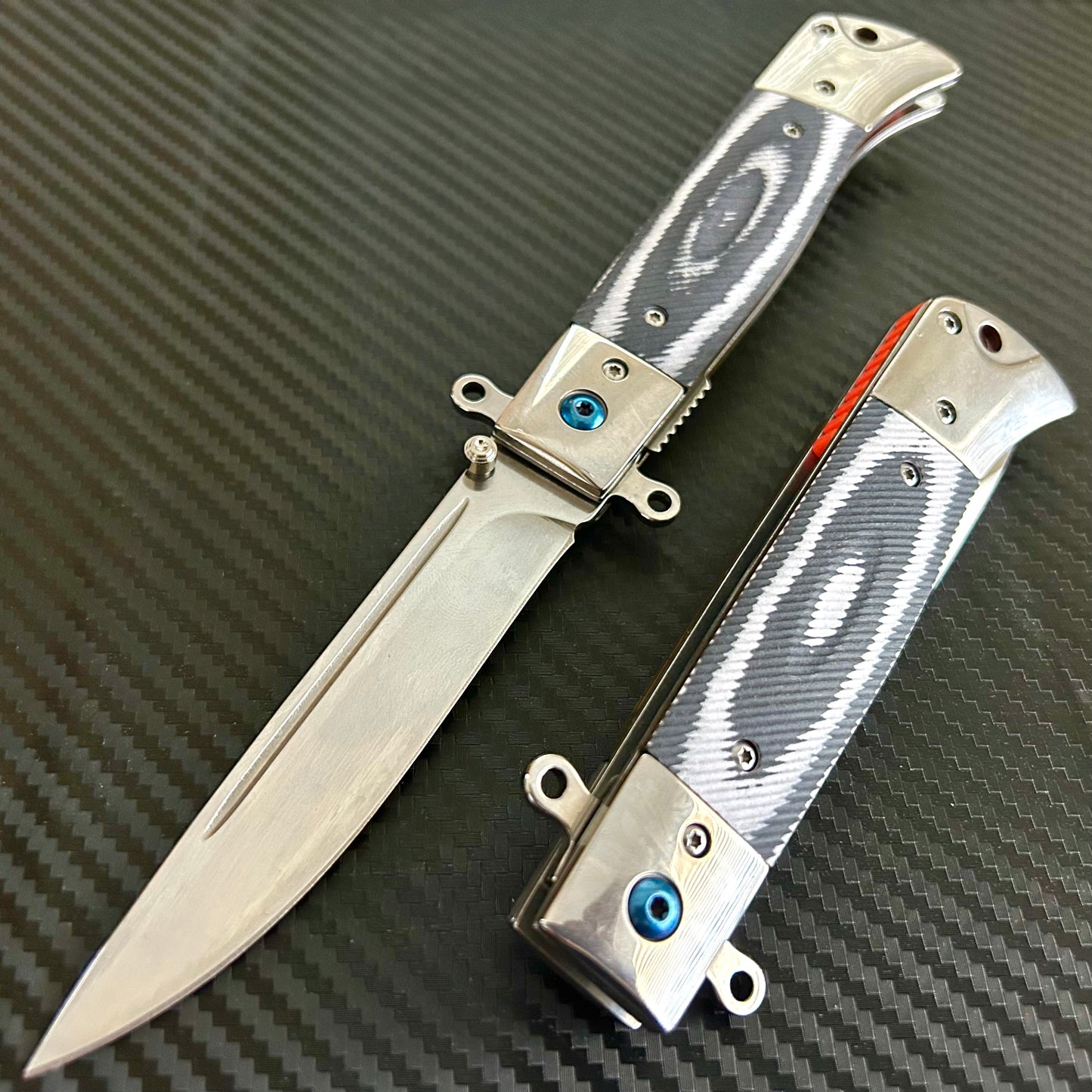 ElitEdge 9” Classic Wood Tactical Silver Handle Ball Bearing Folding Pocket Knife Cute Knife. Hunting, Camping, Cute Knife. Cool Knife