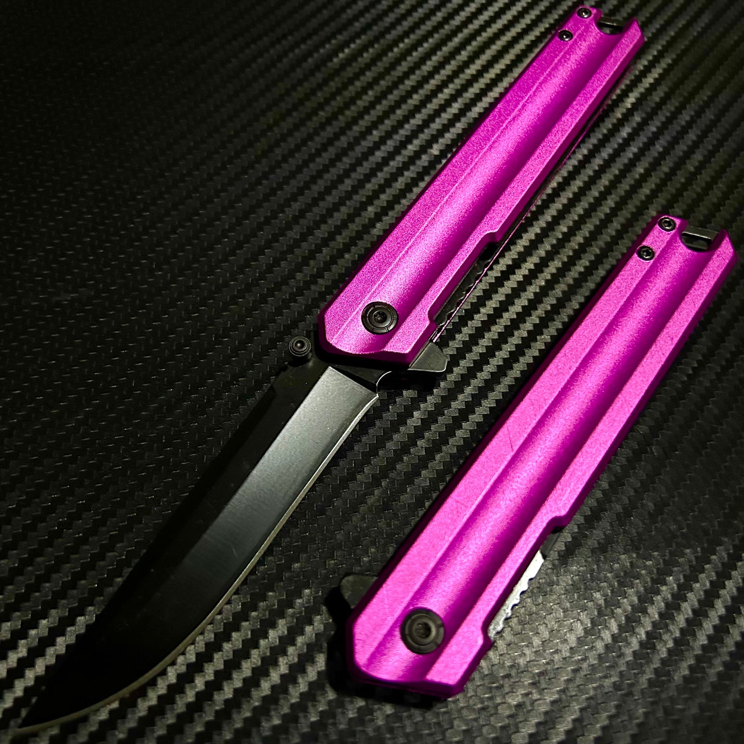 ElitEdge 9” Cute Pink Mini Katana Spring Assisted Open Blade Folding Pocket Knife Hunting Cool Knife