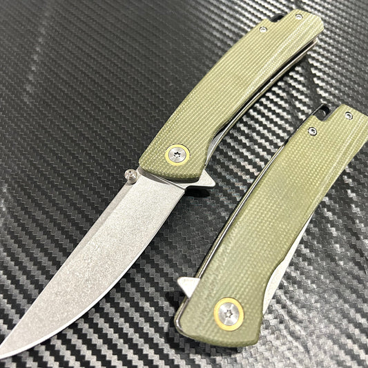 ElitEdge 9” Luxury Light Green Cute Ball Bearing D2 Blade Folding Pocket Knife. Hunting, Camping, Cute Knife. Cool Knife