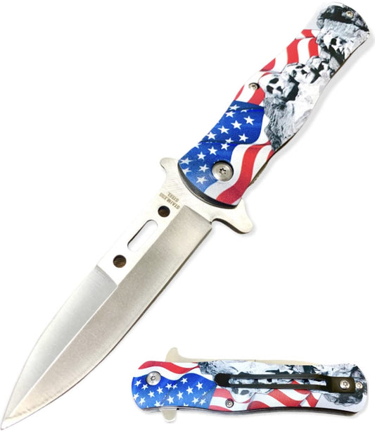Super Knife USA President Mountain EDC Cool Sharp Blade Assisted Open Folding Stiletto Pocket Knife