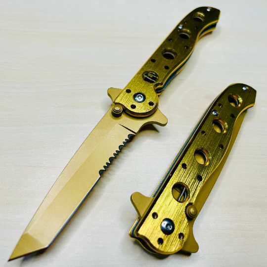 ElitEdge 8” Gold Cute Tactical Spring Assisted Open Blade Folding Pocket knife