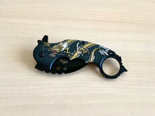 Master USA 7” Dragon Karambit Knife Spring Assisted Open Blade Folding Pocket Knife