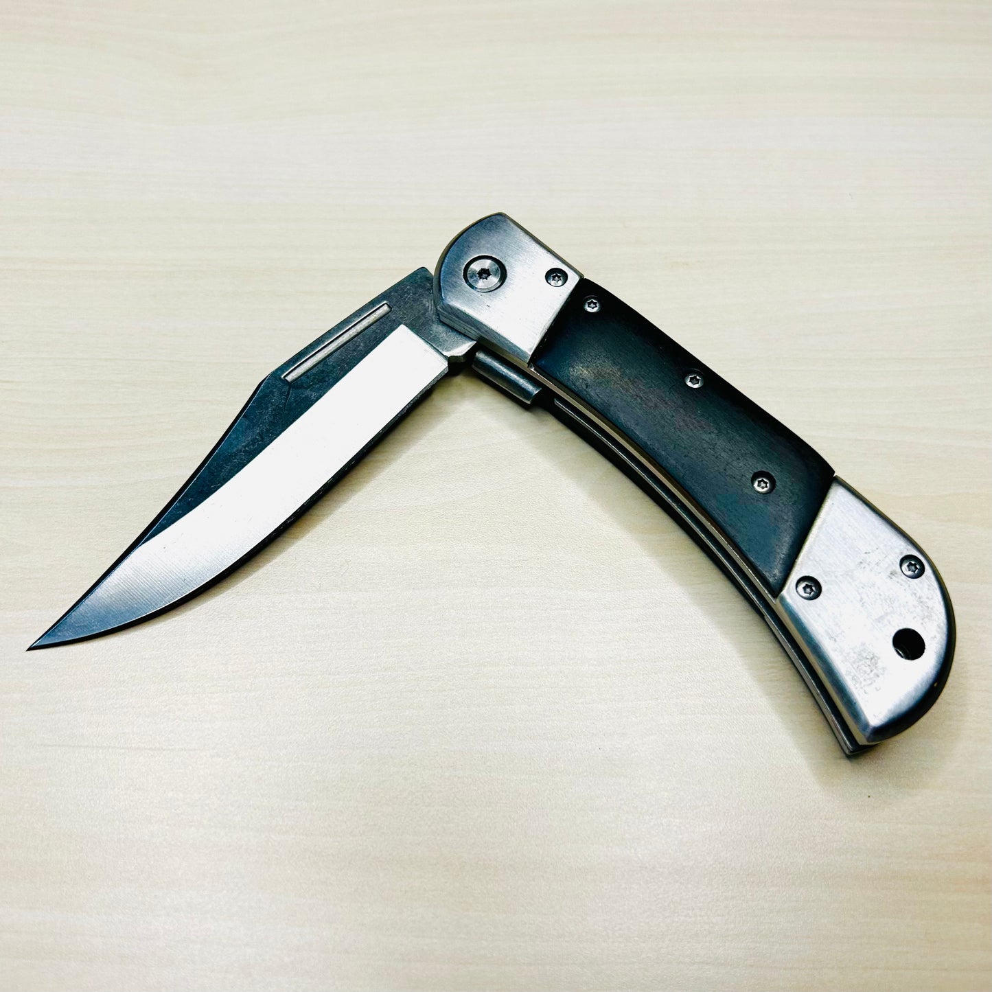 ElitEdge 8.75” Black Wood Cute Tactical Black Spring Assisted Open Blade Folding Pocket knife. Hunting, Camping, Cool Knife