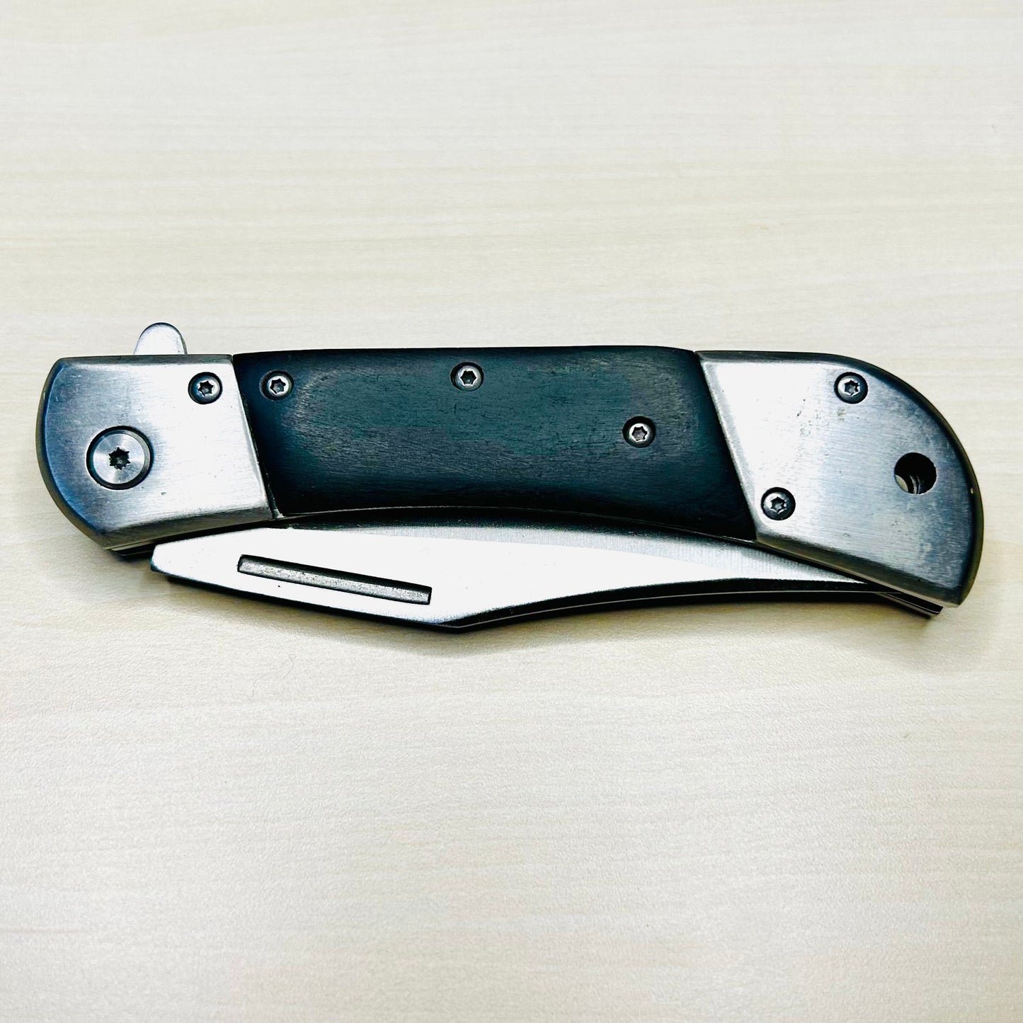 ElitEdge 8.75” Black Wood Cute Tactical Black Spring Assisted Open Blade Folding Pocket knife. Hunting, Camping, Cool Knife