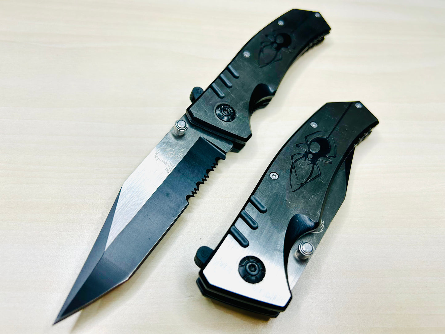 Super Knife 9” Spider Tactical Cool Knife Spring Assisted Open Blade Folding Pocket knife. Hunting, Camping, Cute Knife. Cute Knives.