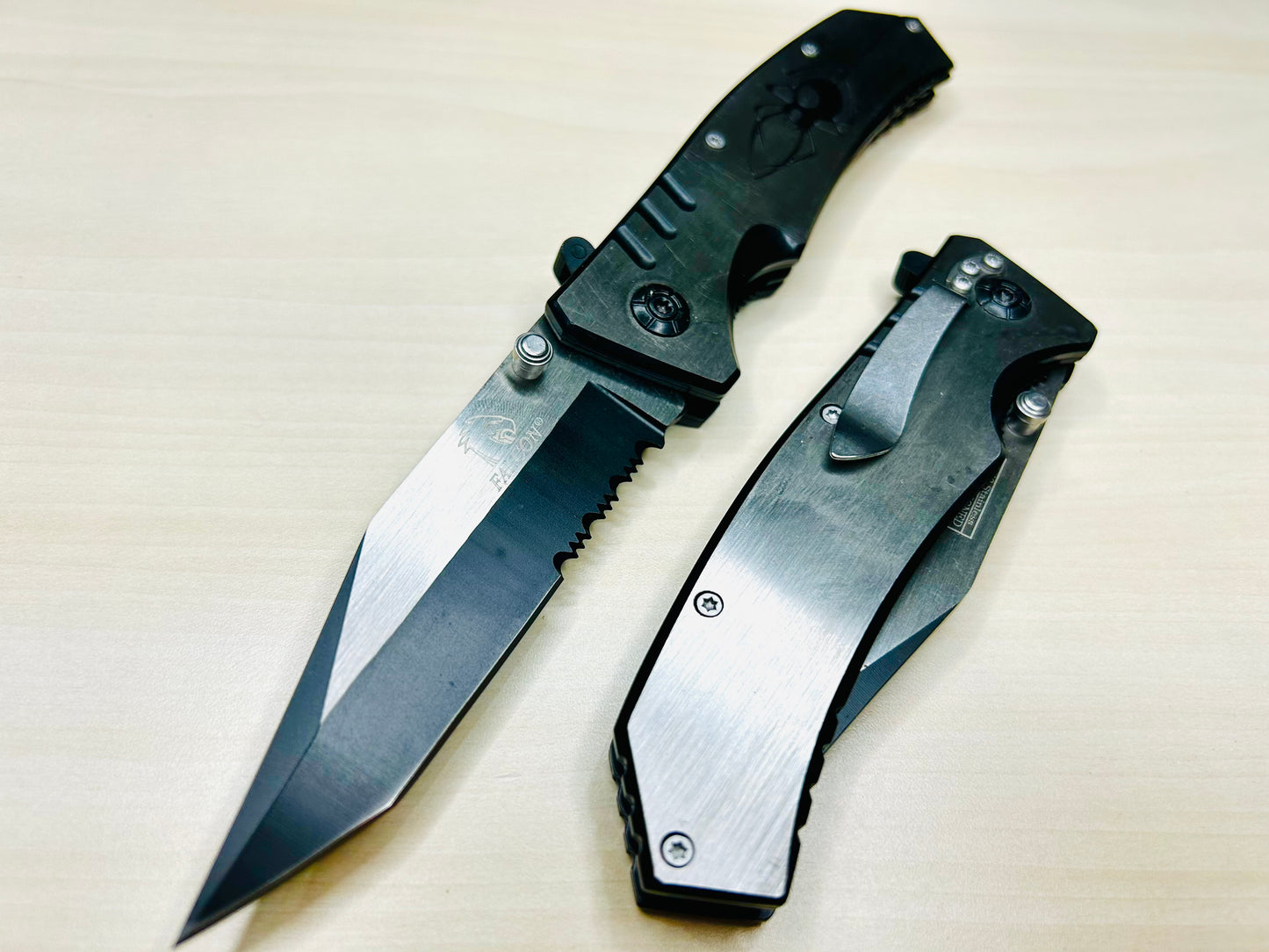 Super Knife 9” Spider Tactical Cool Knife Spring Assisted Open Blade Folding Pocket knife. Hunting, Camping, Cute Knife. Cute Knives.