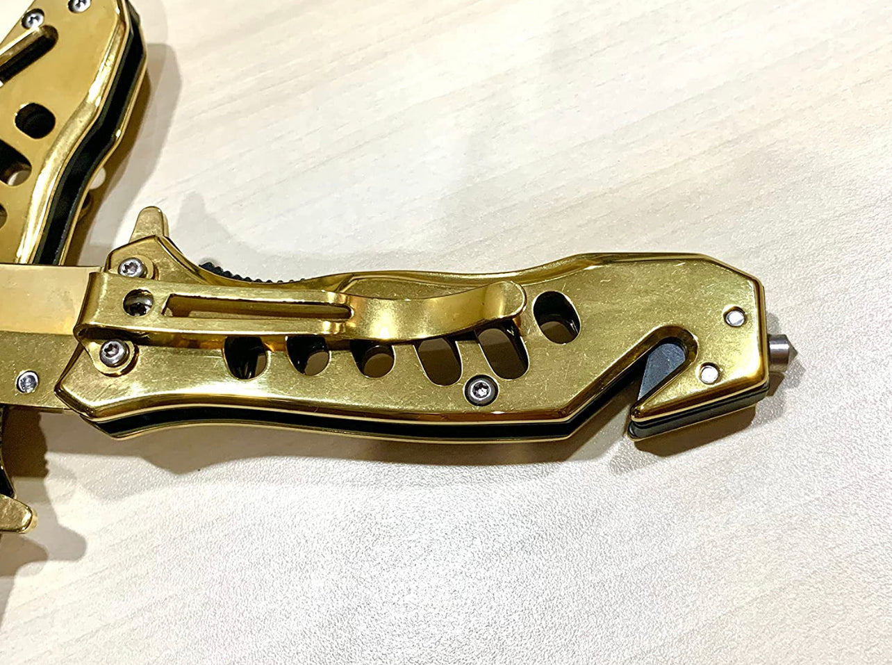 SuperKnife 6.75” Gold Tactical Cute Spring Assisted Open Blade Folding Pocket Knife. Cute Knife, Cool Knife, Pretty Knife, Pocket Knives