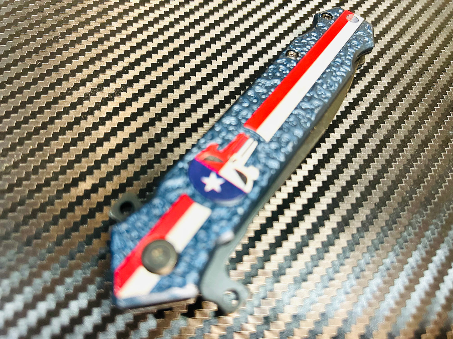 ElitEdge 8” USA Flag Skull Tactical Spring Assisted Open Blade Pocket Knife Cool Knife Cute Knife
