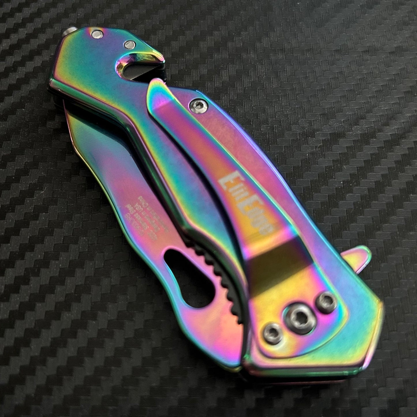 ElitEdge 6” Rainbow Dragon Mini Cute Knife Spring Assisted Open Blade Folding Pocket Knife. Hunting, Camping, Cute Knife. Cool Knife.
