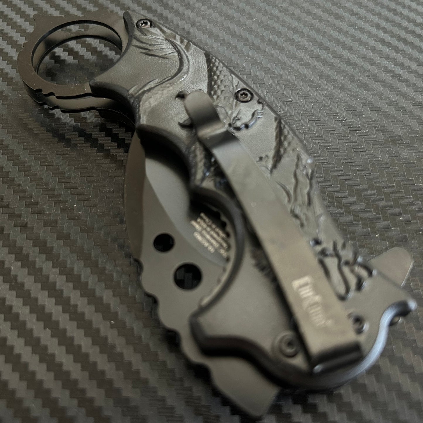 ElitEdge 7” Red Dragon Karambit Knife Spring Assisted Open Blade Folding Pocket Knife. Hunting, Camping, Cute Knife. Cool Knife