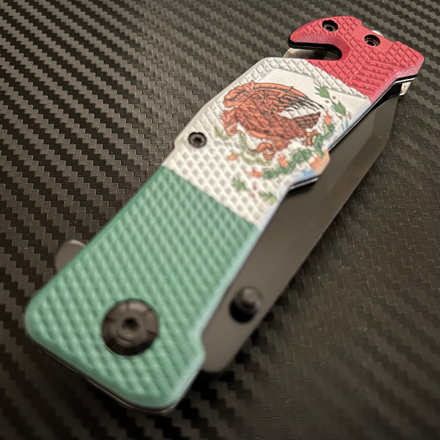 ElitEdge 8.5” Mexican Flag Tactical Spring Assisted Open Blade Folding Pocket Knife Cool Knife Cute Knife Hunting Knife