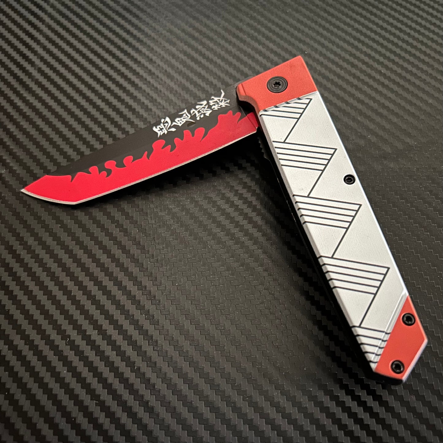 ElitEdge 9” Cute Orange Mini Katana Spring Assisted Open Blade Folding Pocket Knife Hunting Cool Knife