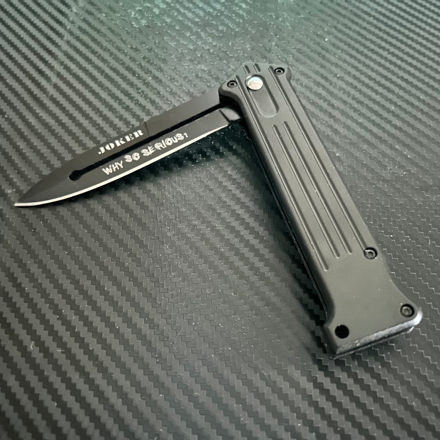 ElitEdge 8” Black Joker Knife Spring Assisted Folding Pocket Knife with Pocket Clip Joker Gift. Cool Knife, Cute Knife