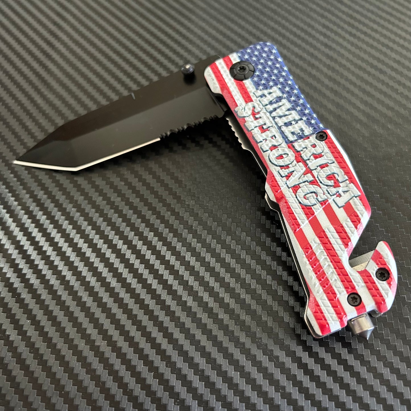 ElitEdge 8.5” USA Flag Tactical Spring Assisted Open Blade Folding Pocket Knife Cool Knife Cute Knife Hunting Knife
