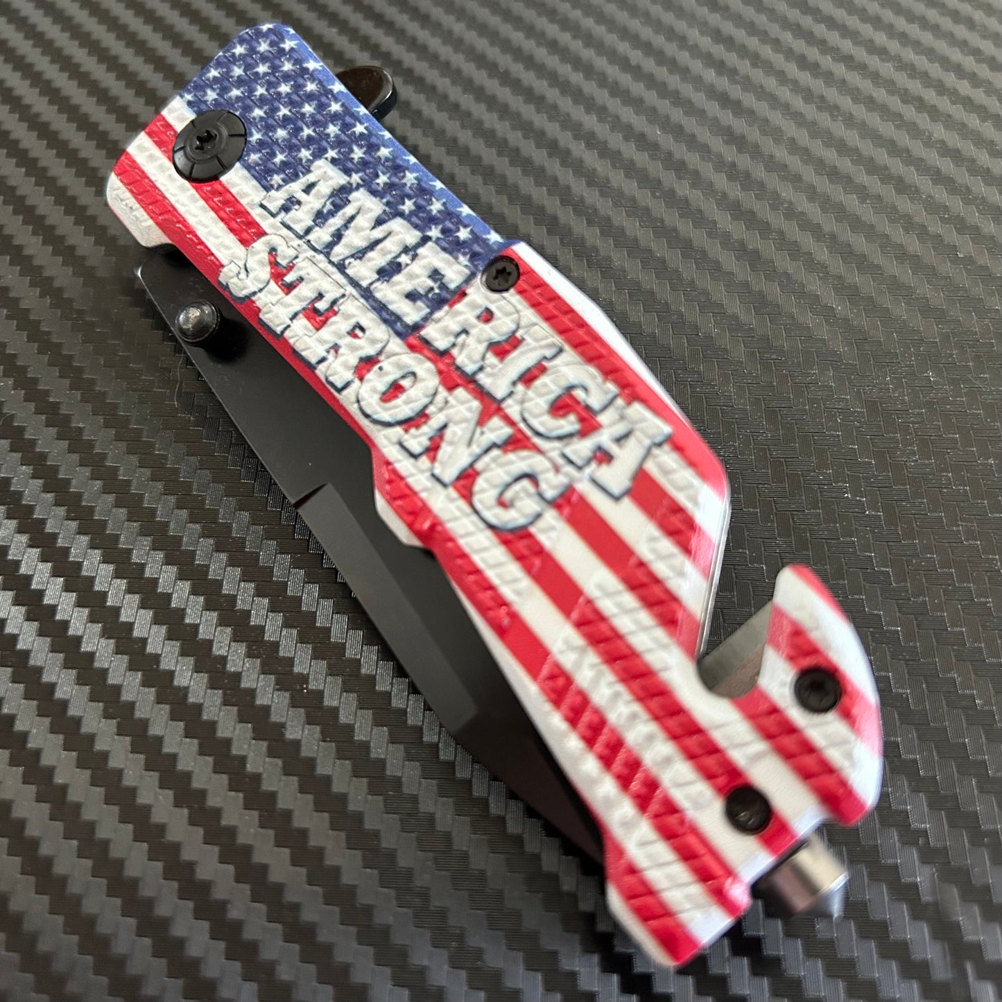 ElitEdge 8.5” USA Flag Tactical Spring Assisted Open Blade Folding Pocket Knife Cool Knife Cute Knife Hunting Knife