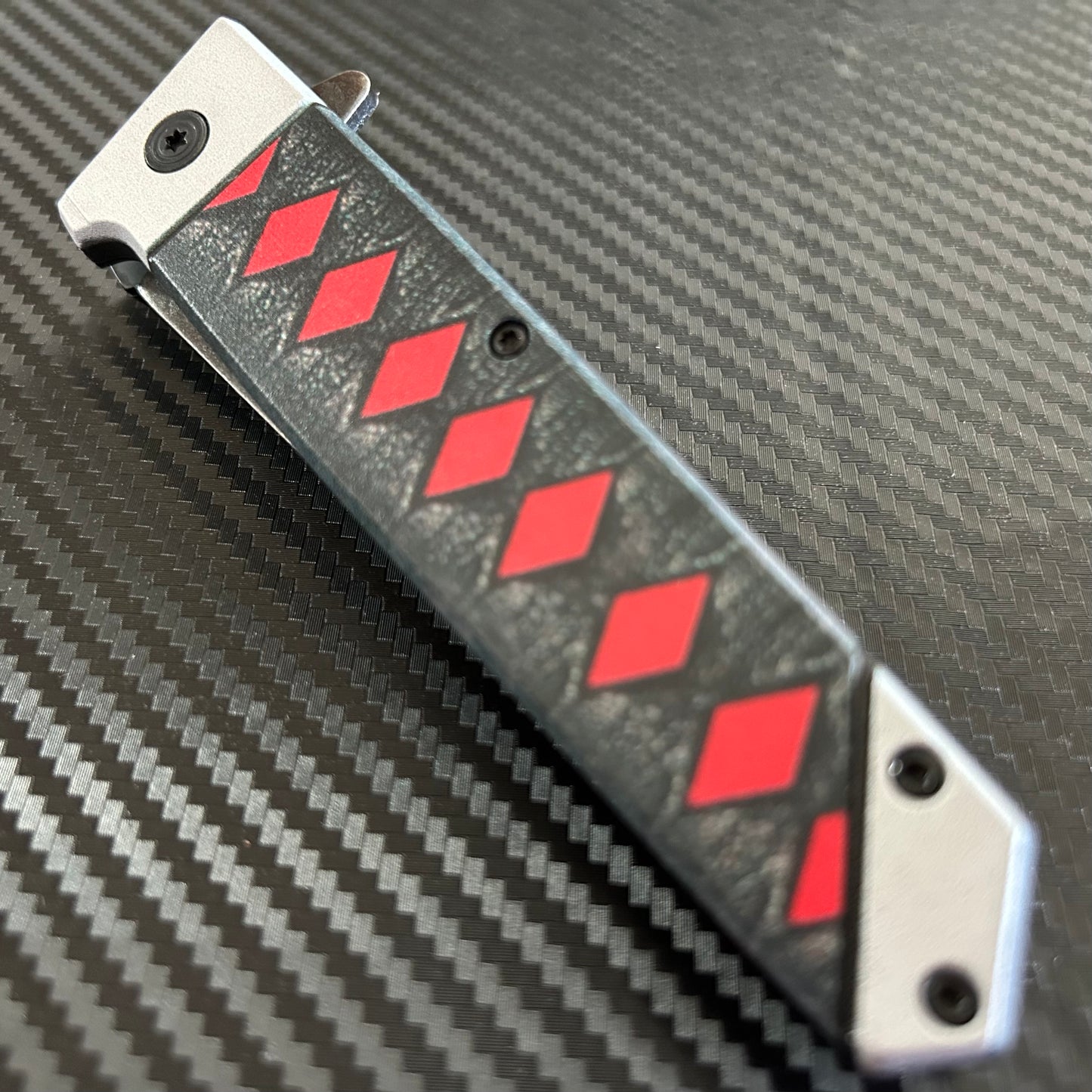 ElitEdge 9” Cute Black Red Mini Katana Spring Assisted Open Blade Folding Pocket Knife Hunting Cool Knife