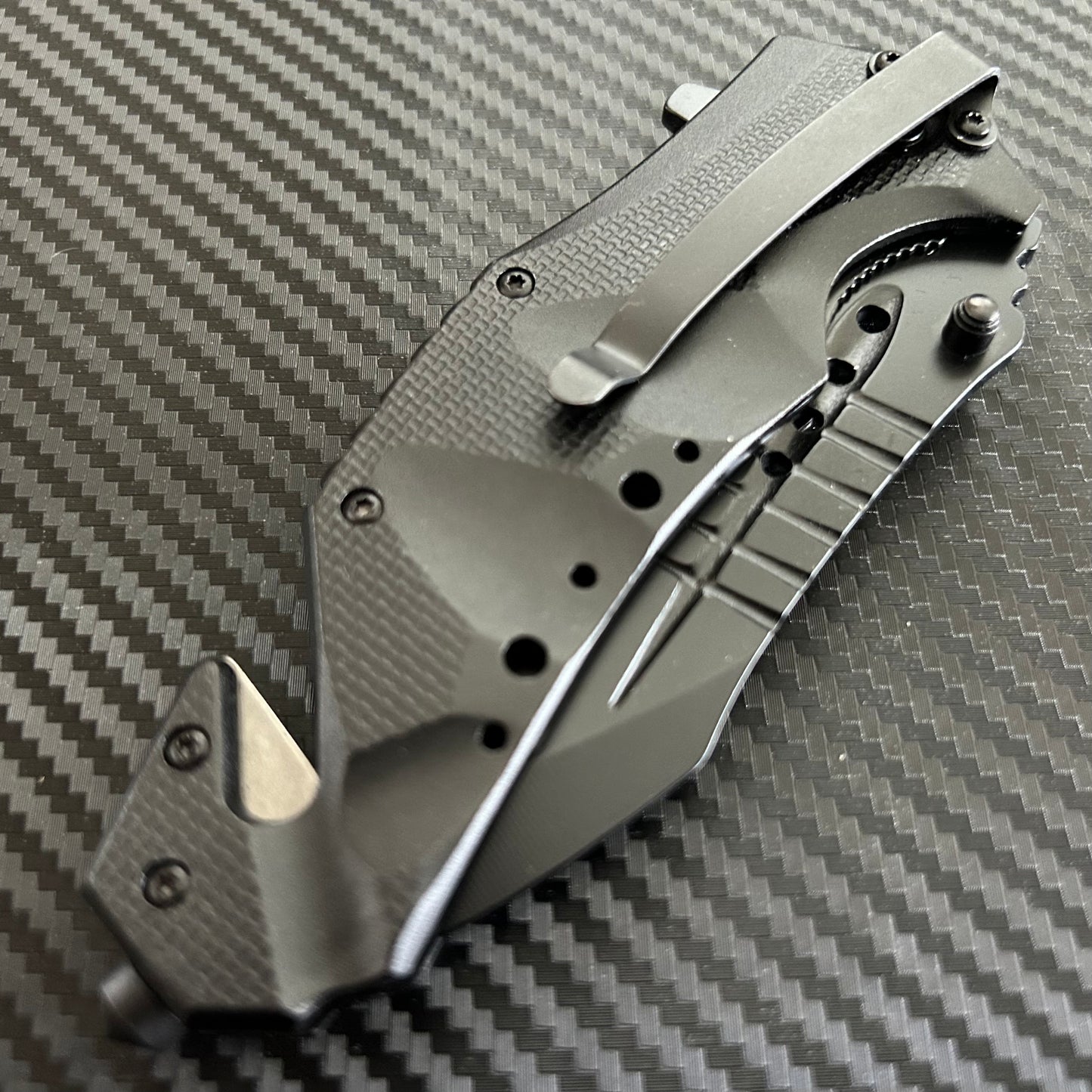 ElitEdge 9” Tactical Black Jumbo Spring Assisted Open Blade Folding Pocket Knife. Hunting, Camping, Cute Knife. Gift