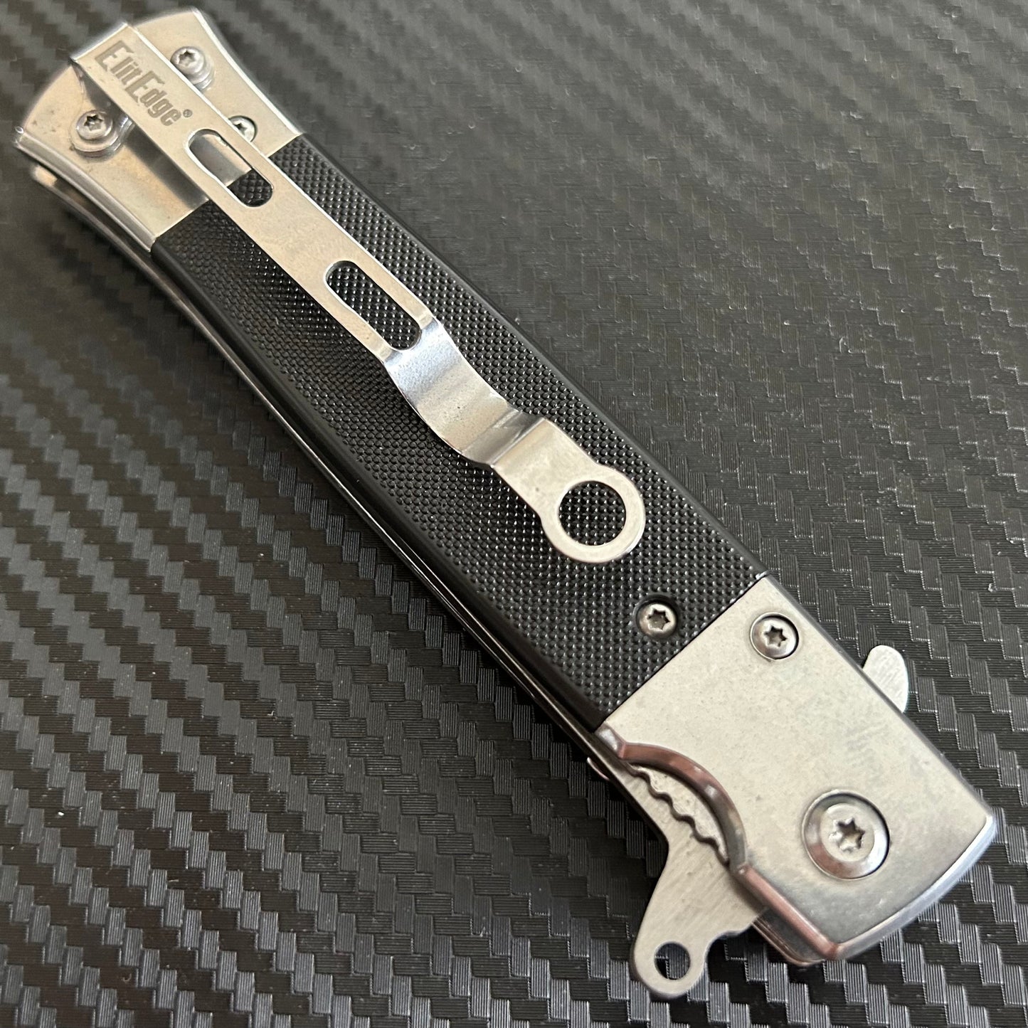 ElitEdge 8.5” Silver Military Gift Knife Spring Assisted Open Blade Folding Pocket Knife Cool Knife Gift for him,,,,,