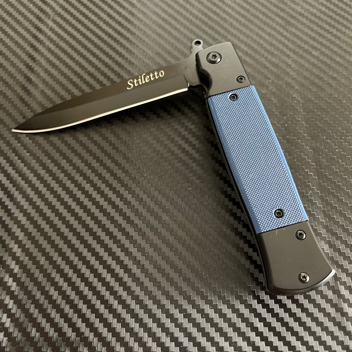 ElitEdge 8.5” Blue Military Gift Knife Spring Assisted Open Blade Folding Pocket Knife Cool Knife Gift for him