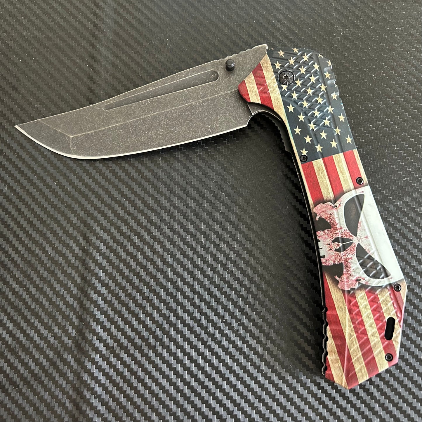 ElitEdge 12.25” Giant USA Flag Knife Tactical Spring Assisted Open Blade Folding Pocket knife. Hunting, Camping, Cute Knife, Cool Knife