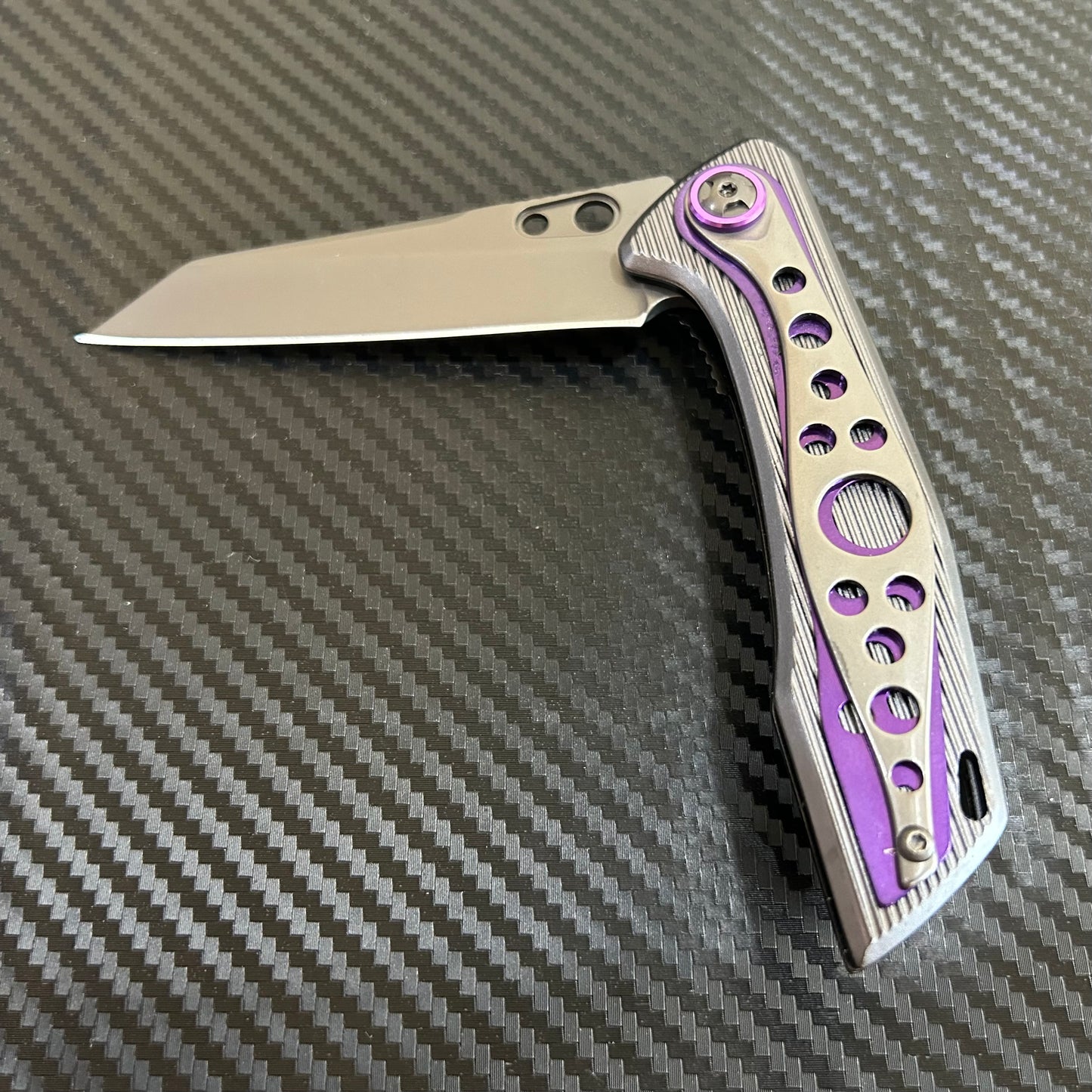 ElitEdge 8” Purple Titanium Color Coated Spring Assisted Open Folding Pocket Knife. Cool Knife. Cute Knife. Gift Knife