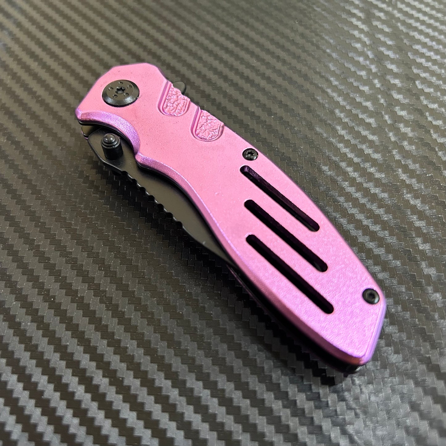 ElitEdge 7” Mini Cute Purple Titanium Color Coated Spring Assisted Open Folding Pocket Knife. Cool Knife. Cute Knife. Gift Knife