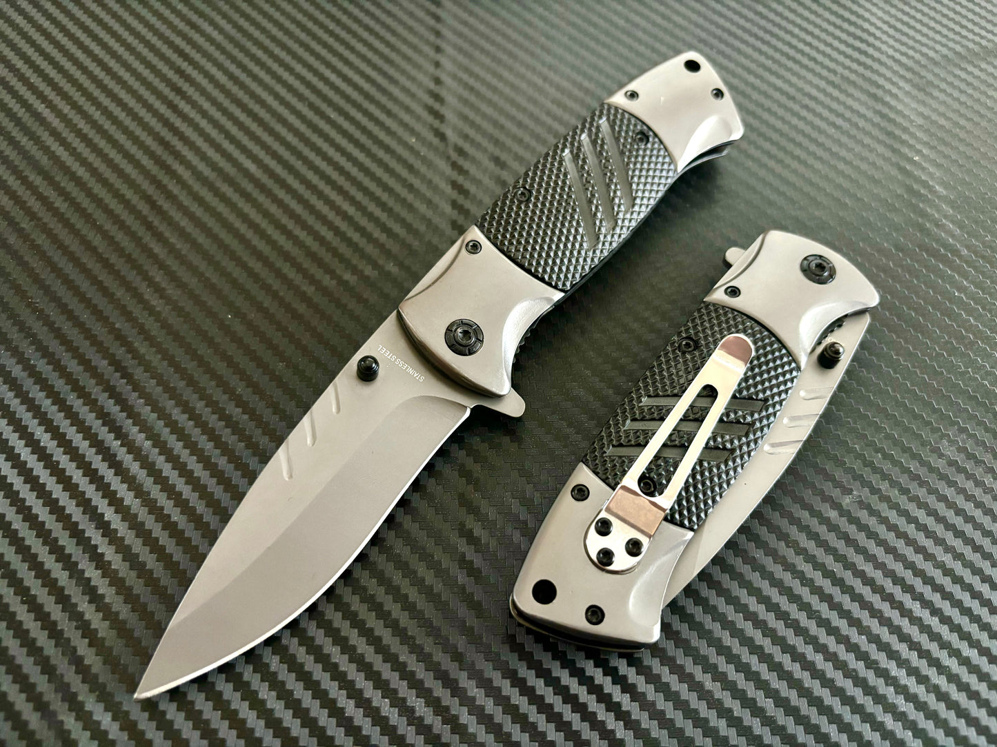 BladeDealUSA 9” Classic Black G10 Handle Tactical Spring Assisted Folding Pocket Knife Cute Knife. Hunting, Camping, Cute Knife. Cool Knife