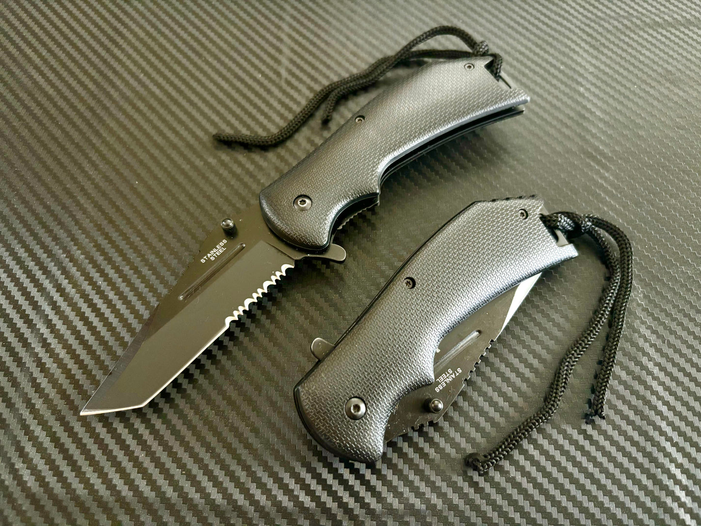 Super Knife 8” Tactical Black Jumbo Spring Assisted Open Blade Folding Pocket Knife. Hunting, Camping, Cute Knife. Gift