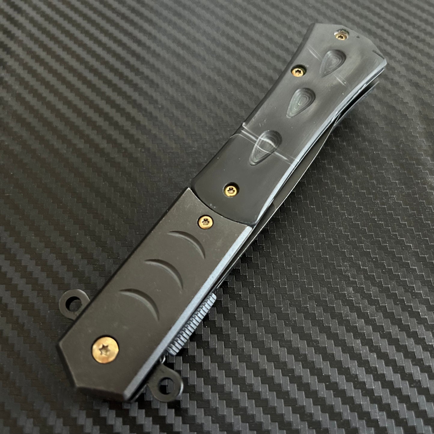 ElitEdge 9” Classic Black Tactical Spring Assisted Folding Pocket Knife Cute Knife