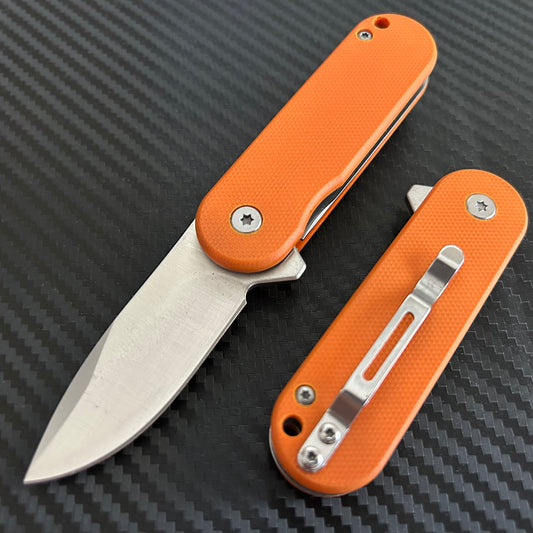 ElitEdge 6” Orange Mini Cute Knife Ball Bearing Open Blade Folding Pocket Knife. Hunting, Camping, Cute Knife. Cool Knife