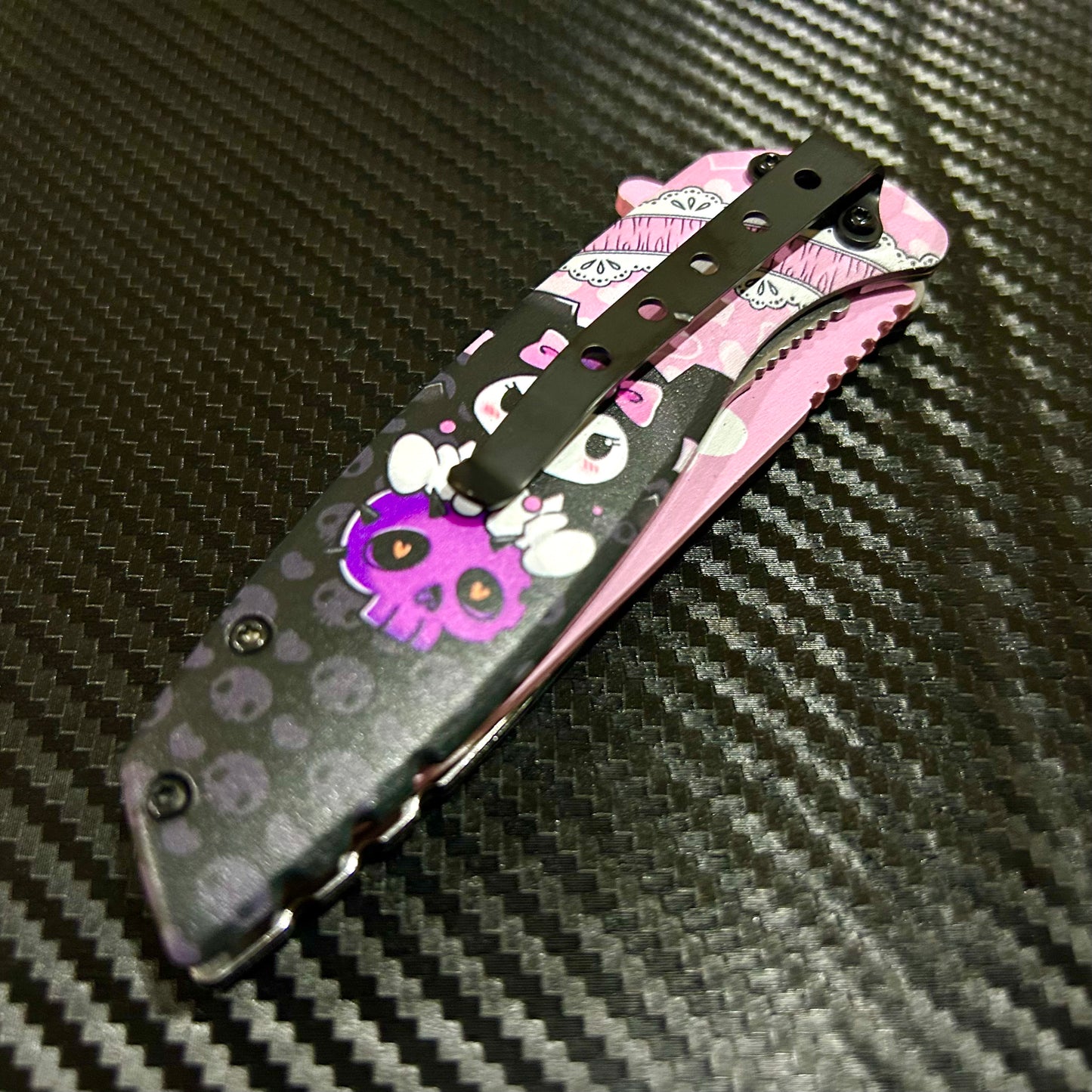 BladeDealUSA 8" Pink Heart Spring Assisted Open Blade Folding Pocket Knife