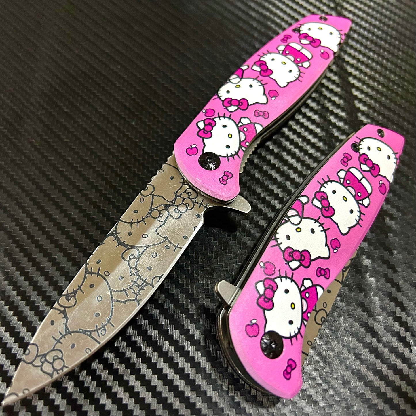 BladeDealUSA 8" Pink Heart Spring Assisted Open Blade Folding Pocket Knife