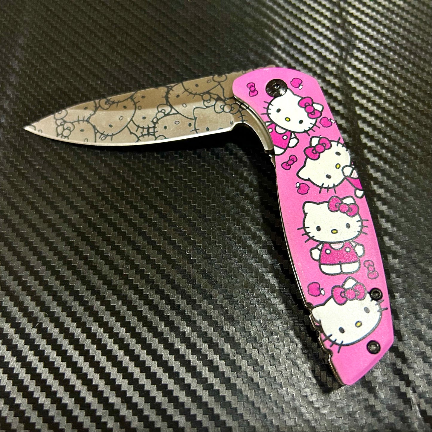 BladeDealUSA 8" Pink Heart Spring Assisted Open Blade Folding Pocket Knife