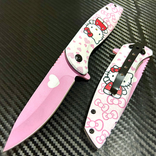 BladeDealUSA 8" Pink Heart Spring Assisted Open Blade Folding Pocket Knife (Copy)