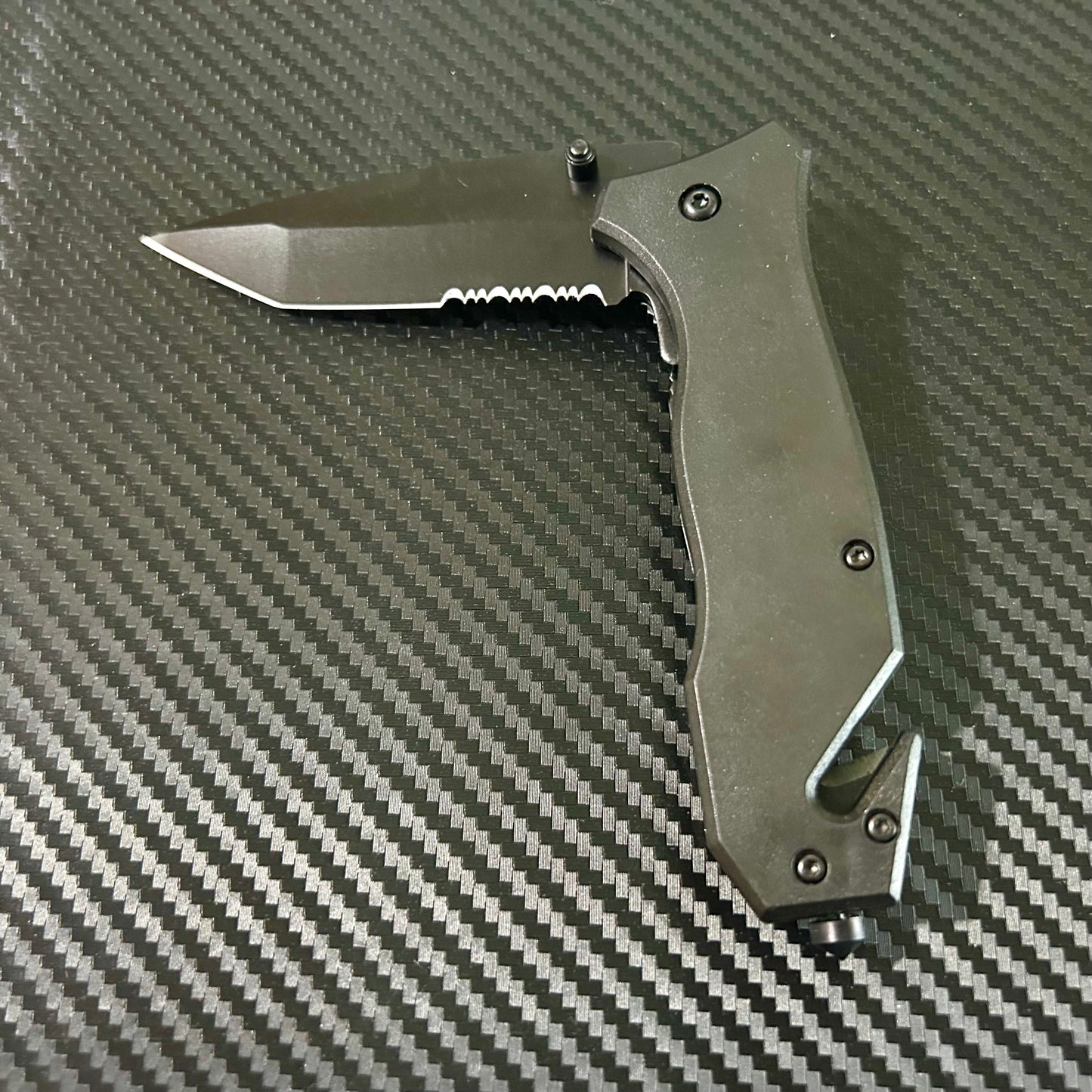 ElitEdge 8” Tactical Black Jumbo Spring Assisted Open Blade Folding Pocket Knife. Hunting, Camping, Cute Knife