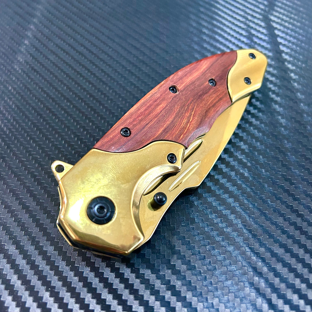 BladeDealUSA 9” Gold Jumbo Spring Assisted Open Blade Folding Pocket Knife. Hunting, Camping, Cute Knife