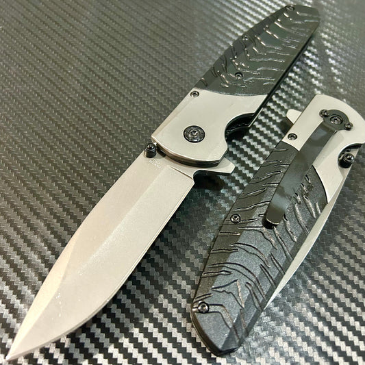 BladeDealUSA 9” Tactical Black Jumbo Spring Assisted Open Blade Folding Pocket Knife. Hunting, Camping, Cute Knife