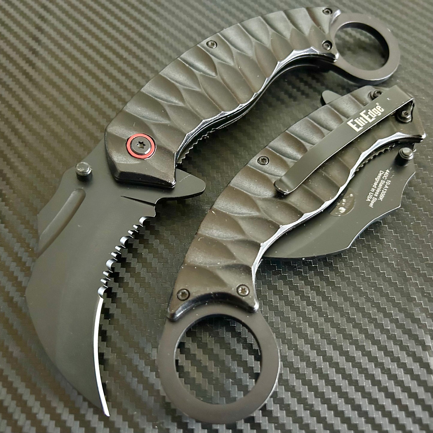 ElitEdge 8.5” Karambit Knife Spring Assisted Open Blade Folding Pocket Knife. Hunting, Camping, Cute Knife. Cool Knife