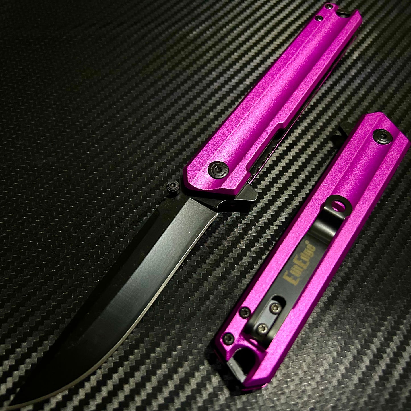 ElitEdge 9” Cute Pink Mini Katana Spring Assisted Open Blade Folding Pocket Knife Hunting Cool Knife