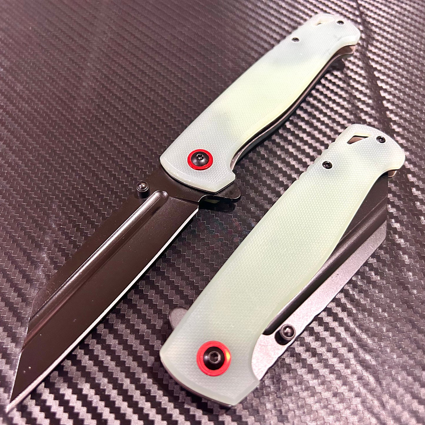 ElitEdge 9” Emerald Jade Green Cute Knife Ball Bearing Open Blade Folding Pocket Knife. Camping, Cute Knife. Cool Knife