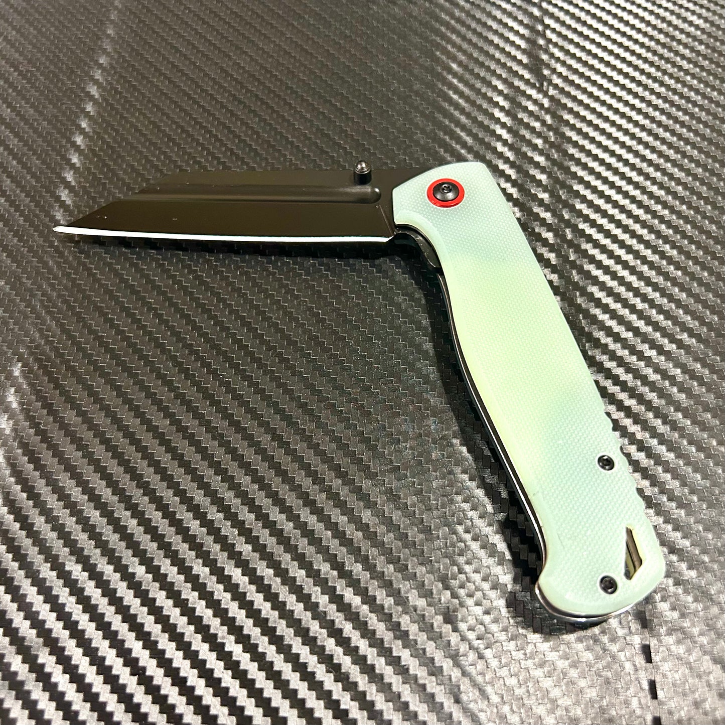 ElitEdge 9” Emerald Jade Green Cute Knife Ball Bearing Open Blade Folding Pocket Knife. Camping, Cute Knife. Cool Knife
